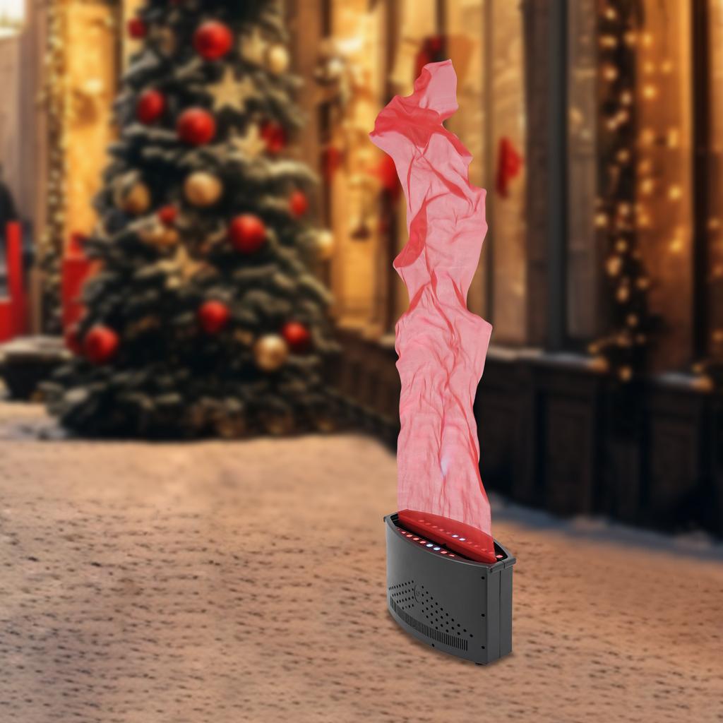 Elliptical Base Fake Plastic Fire Flame Light,Black 24 LED Flame Cloth 1.5m/1.8m Fake Fire Flame Light for Halloween