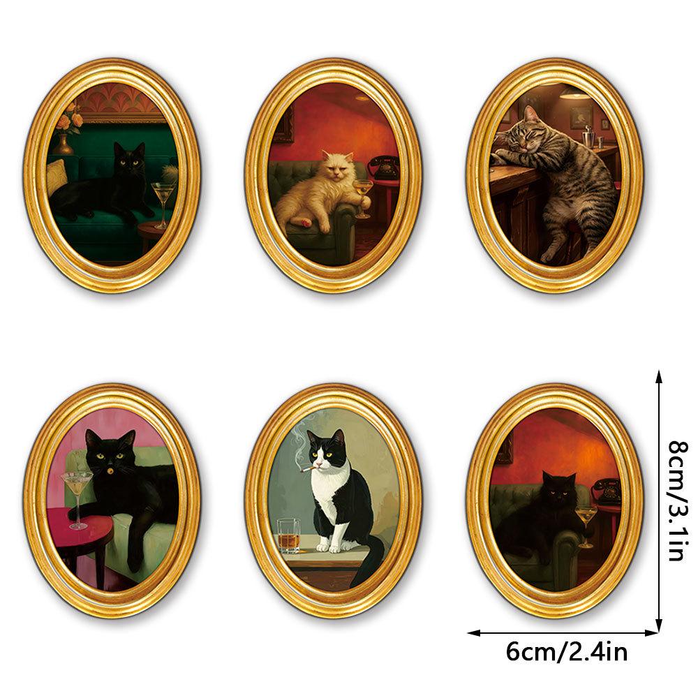 MZCT455-481 Creative 3D Wooden Round Photo Frame Refrigerator Magnet