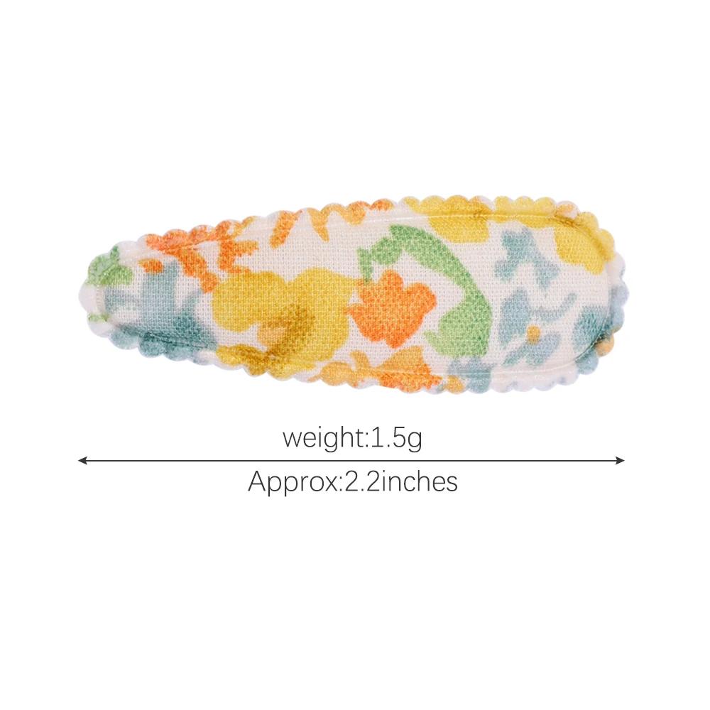 2 Stück/Set Bedruckte BB Haarspange Haaraccessoires Handgefertigt Leinwand Blume Haarspange Mädchen Süße Haarspangen Kopfschmuck Geschenk