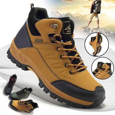 Men Waterproof Hiking Boots Outdoor Climbing Non-slip Camping Trekking Sneakers Sports Breathable Mountaineering Boot Male Hiking Shoes Work Sneakers