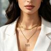 Trendy Simple Stackable Double Layer Gold Cross Necklace