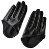 PU-Leder Halbfingerhandschuhe Fingerlose Lacklederhandschuhe Persönlichkeit Fünf-Finger-Fäustlinge Damen