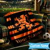 Custom Name Dundee United Crest Design Flannel Blanket, Use for Birthday/Holiday Gift, Soft Blanket for Sofa/Bed/Camping/Office, Home Decor