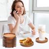 4/6pcs Thickened Wood Coasters Round Insulated Cup Mat Cup Accessory Teacup Mat  Farmhouse