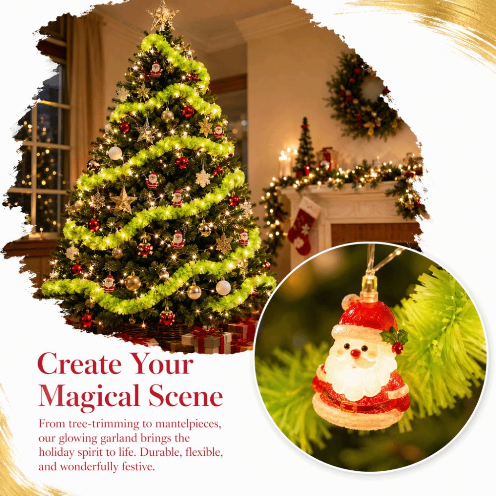 Glowing Light Christmas LED String Lights Santa Claus Xmas Tree Pendant  Home Decor