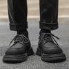 Fashion Trendy men's round toe leather shoes Luxury and high-quality Party Outdoor Leisure Activities Daily Office Height Raising Shoe