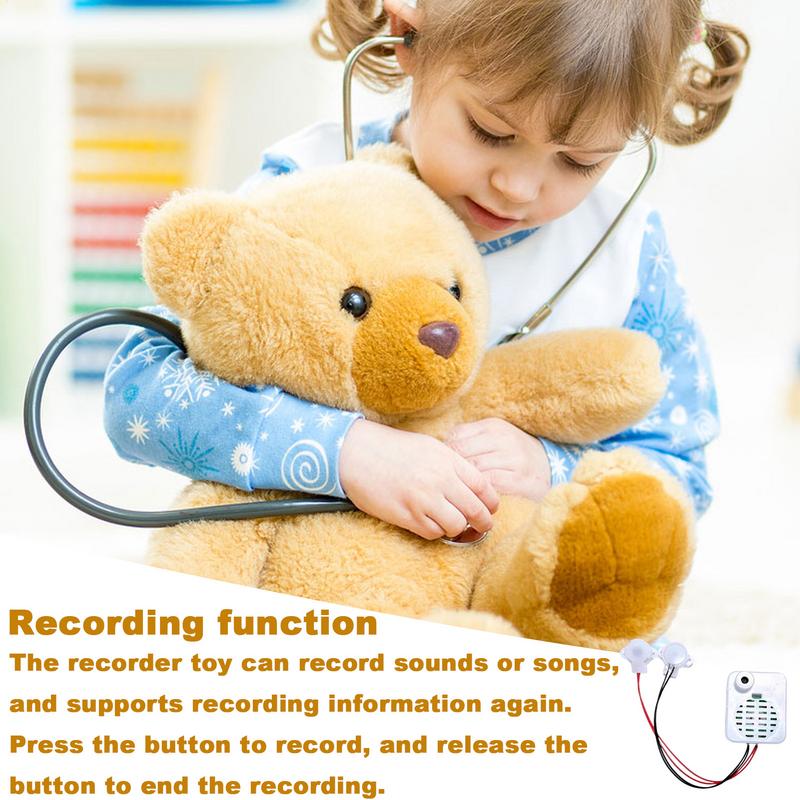 Plush Toy Voice Recorder Stuffed Animal Voice Box Recordable Sound Module Plush Dolls 30 Second Voice Message Recorder Device