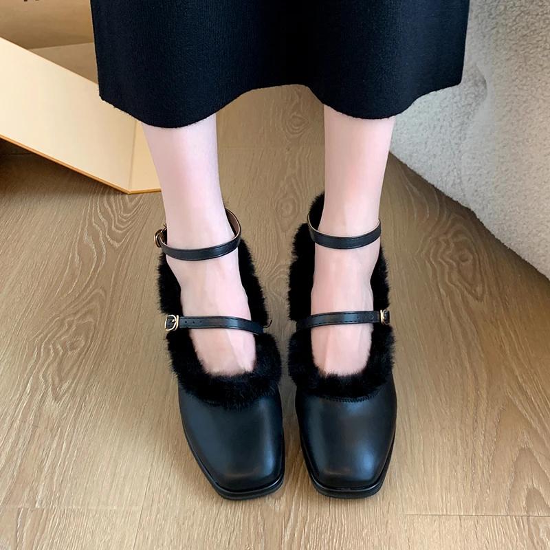 

2026 Brief Pumps Casual Heels Square Toe Lolita Shoes Chunky Outdoor Platform Footwear Latest Sweet Comfortable 39 чорний