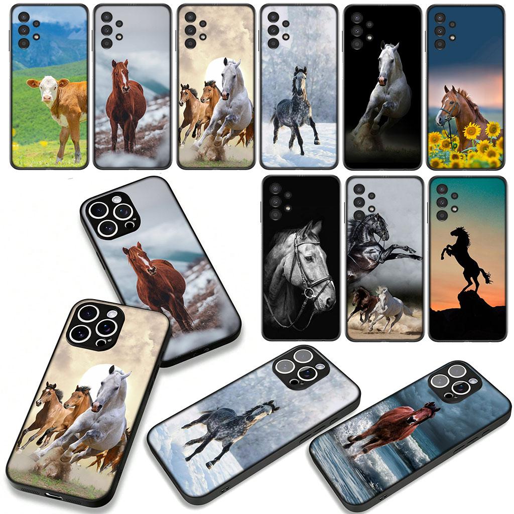 Für Motorola Moto G54 G05 G24 G45 G55 G75 G85 G15 G57 G86 Power Edge 50 30 Ultra Fusion neo Pro Hülle Running Wild Horse Pets