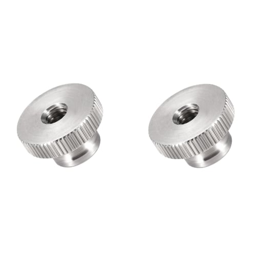 

METALLIXITY Knurled Thumb Nuts, M6 x 20 x 12 mm, 2 Pieces, 304 Stainless Steel, Round Bar Manual Adjustment Nuts for Home Building Hardware Fasteners