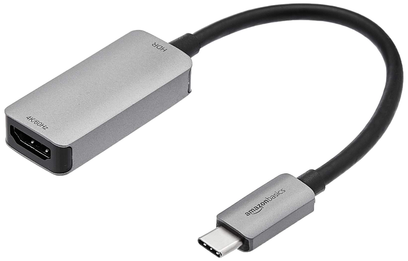 

Amazon Basics USB-C 3.1 Male to HDMI Female Adapter, 4K@60Hz, 4.3 x 3.7 x 1.1cm, Gray