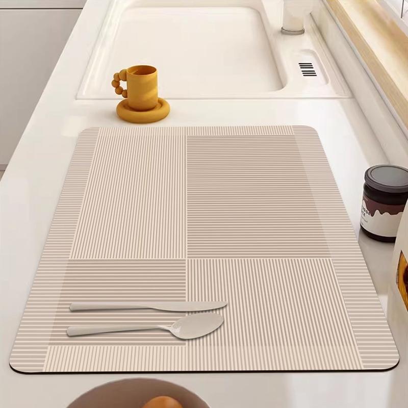 Antiskid Coffee Machine Drain Pad Large Kitchen Absorbent Mat Tableware Dish Draining Mats Quick Dry Drying Mat Faucet Placemat