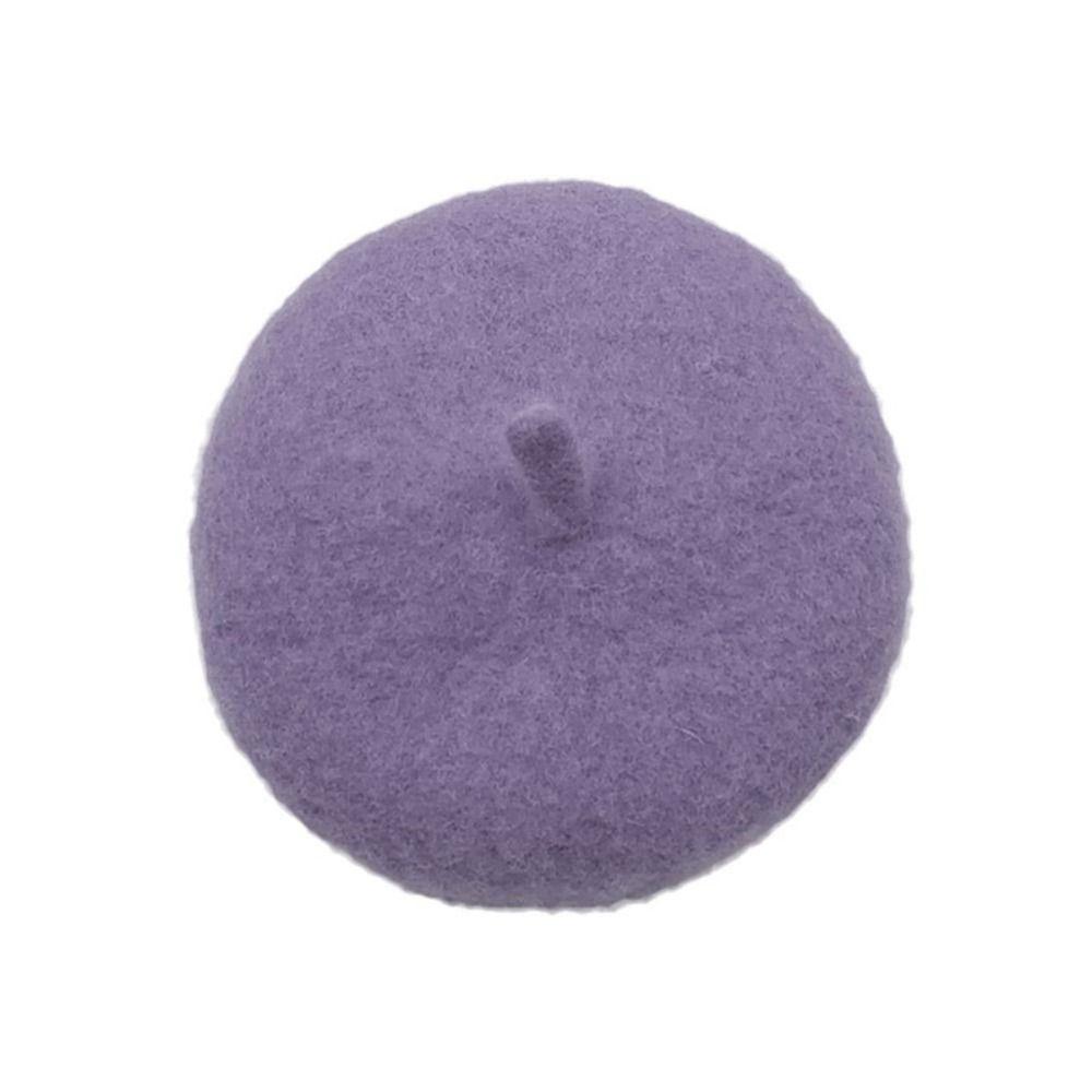 

1 pcs Solid Color Cat Accessories Mini Dog Beret Pet Wool Cap Cat Hat Pet Headwear светло-фиолетовый