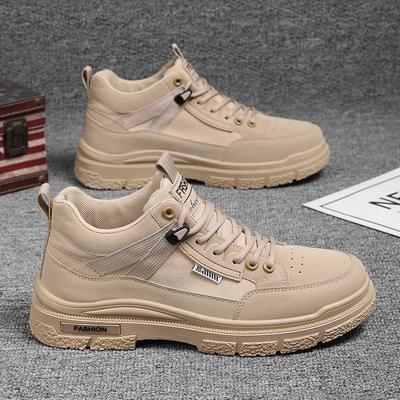 Men's Shoes Autumn New Wind Martin Boots Casual Sports Waterproof Thick Sole Wear-resistant High Top Velvet