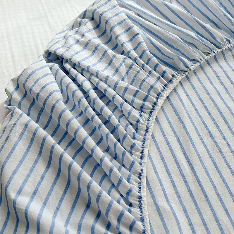 1PCS Sheet Pastoral Flower Fitted Sheet Non Slip Bedspread Washable Cotton With Elastic Band Mattress Cover (no Pillowcase)