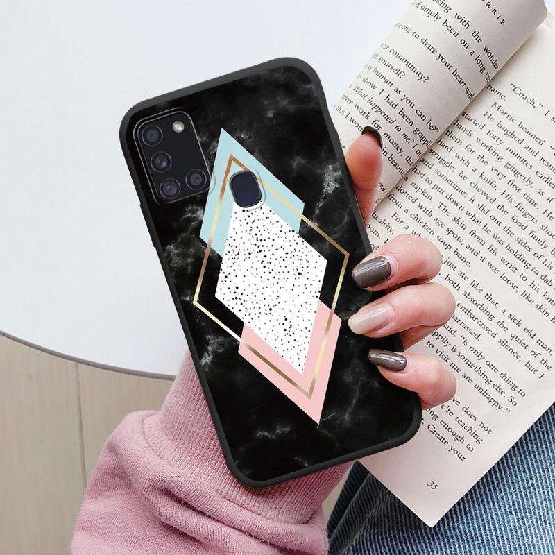 Case For Samsung Galaxy A21S Back Cover Protective Silicone Fundas Fashion Marble Stone Texture Coque For Samsung A21S Capa