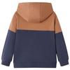 Sweat à capuche enfants demi-fermeture éclair anthracite et cognac 92/104/116/128/140