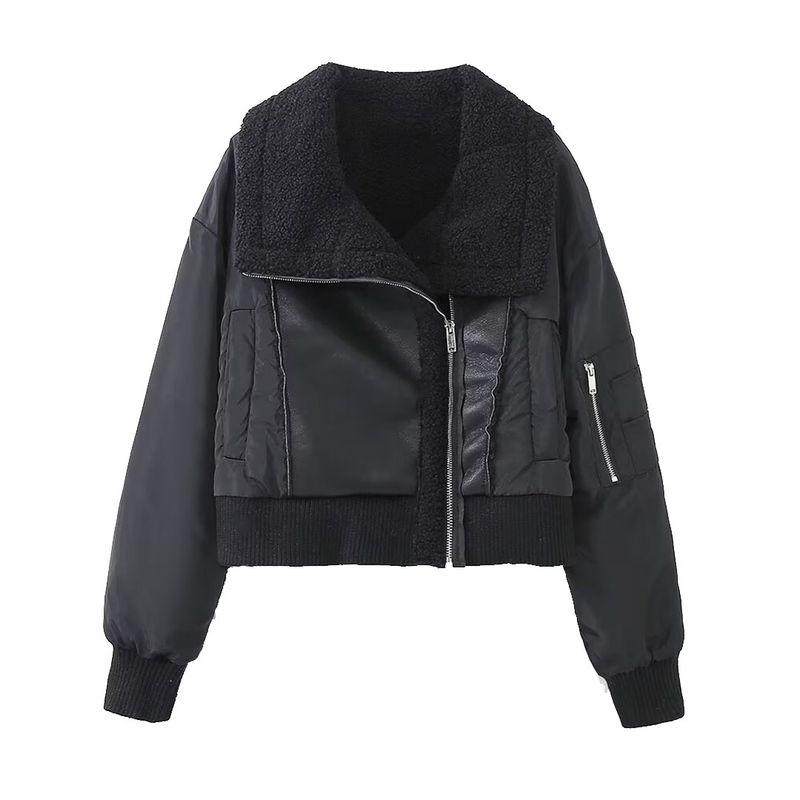 

Kaslead New Arrival Women s Clothing Fashion Style Fashion Simple Stitching Double-Sided Jacket Outwear 5320773 Black L