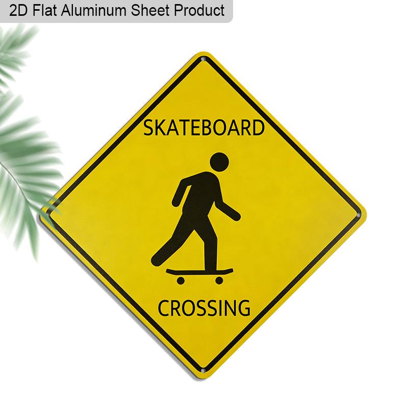 

2D Flat Aluminum Skateboard Crossing Sign, Funny Sarcastic Wall Art for Home Yard Garage Farmhouse Bedroom, Ideal Gag Gift 20*20cm/7.87x7.87Inch