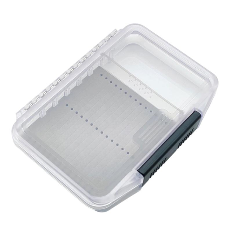 

Fly Fishing Hook Box Fly Fishing Hook Box with Sponge Pad Clear Waterproof Practical Fishing Tackle, 2 Color Optional чорний