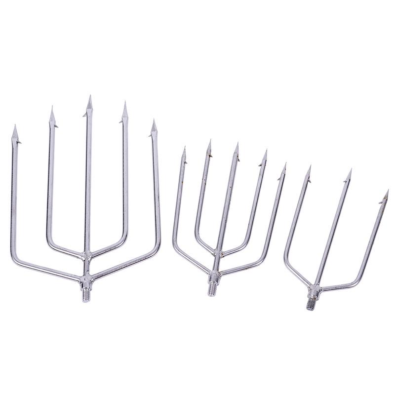 Stainless Steel Multi-functional Barbed Fish Spear Head - Handmade Flat Fork Lantern Design