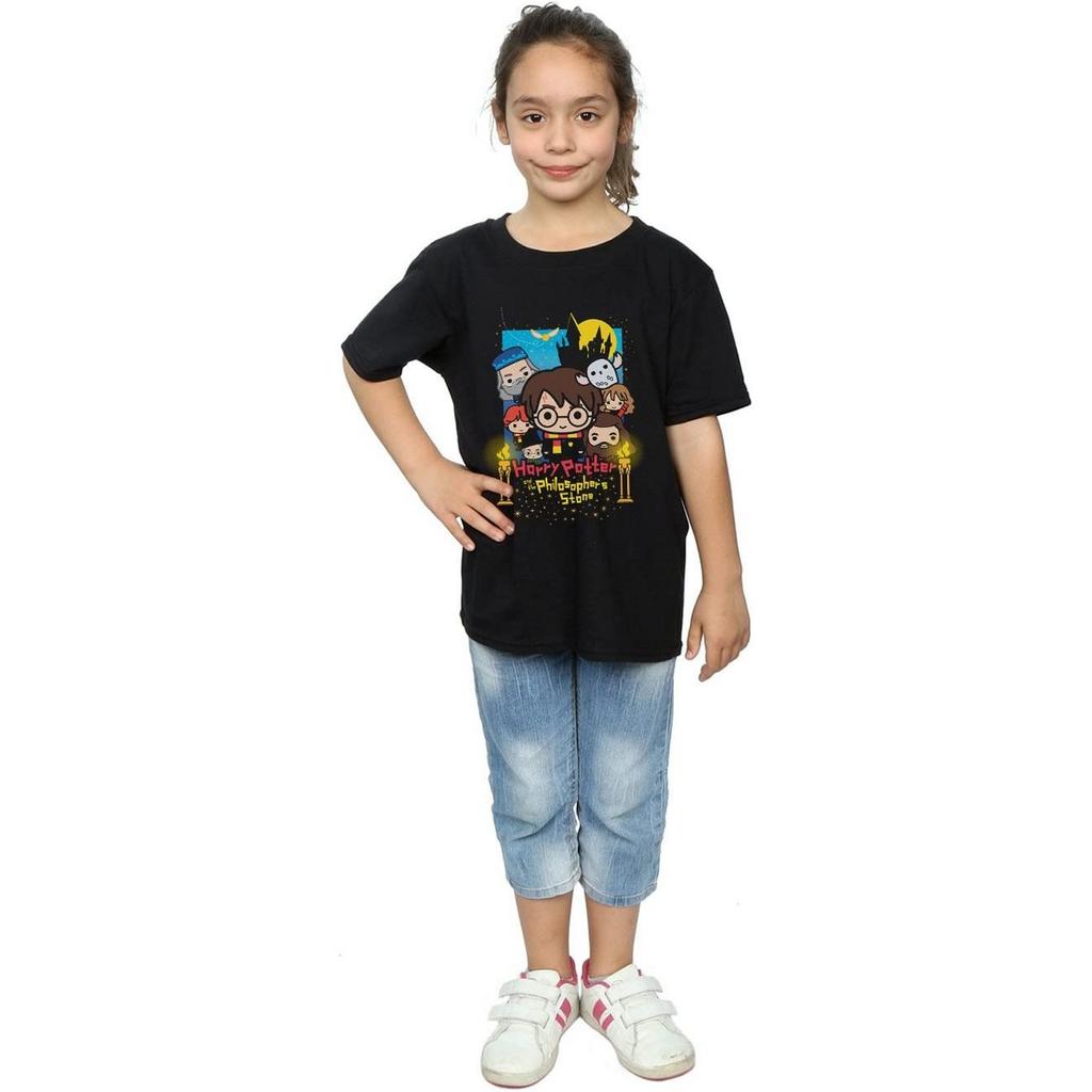 Harry Potter And The PhilosopherÂ´s Stone Girls Chibi Cotton T-Shirt
