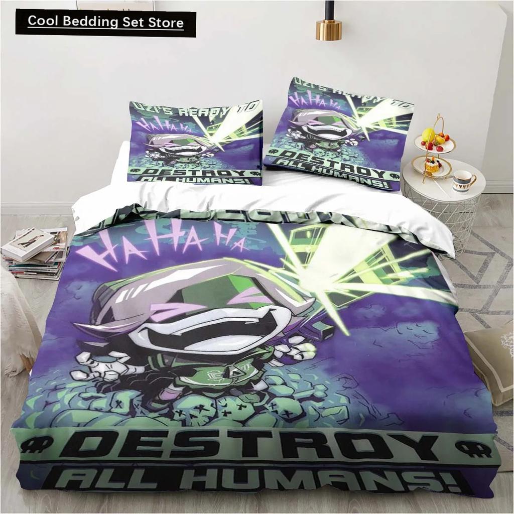 New 3D Print Murder-Drones Cartoon Bedding Set,Duvet Cover Bed Set Quilt Cover Pillowcase,King Queen Twin Size Boys Girls Adults