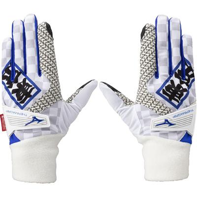 Mizuno ThermaGrip HAPPI COLLECTION Men's Golf Gloves, Ambidextrous, White X Blue, Size M (23-24cm), 5MGMB552