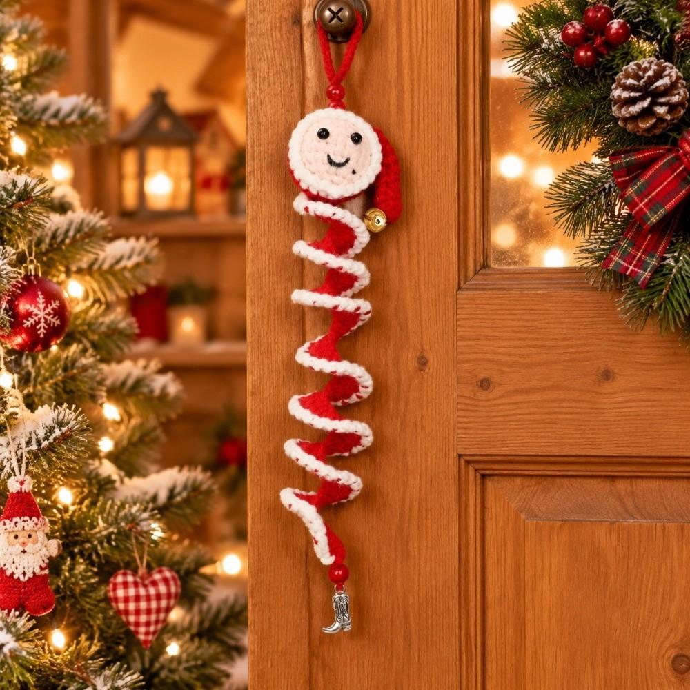 Handmade Gift Snowman Spiral Crochet Pendant DIY Crochet Santa Claus Decor Holiday Party