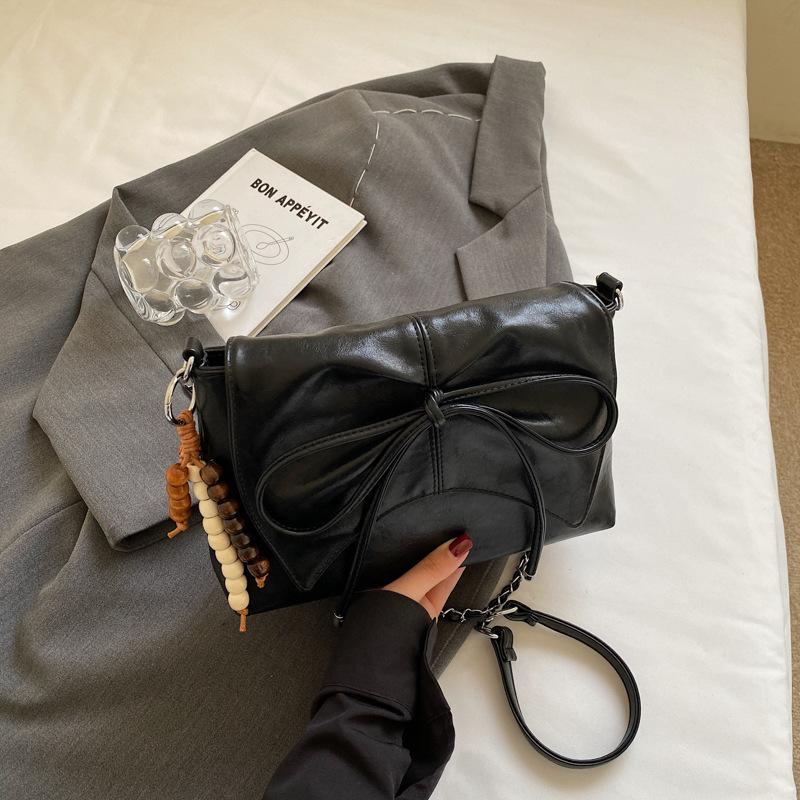 Large capacity bag women's trendy new popular fashion versatile shoulder bag high-end bow messenger bag