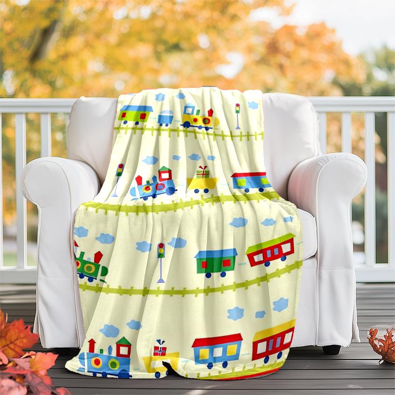 Cute Cars Theme Printed Blanket - Perfect for Couch, Bed, Travel & Outdoor Use | Machine Washable, Cozy & Durable.