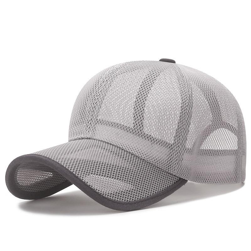 Summer Mesh Baseball Cap Men Women Breathable Sun Hat Outdoor Hollow Visor Snaps Adjustable UV Protection Hat
