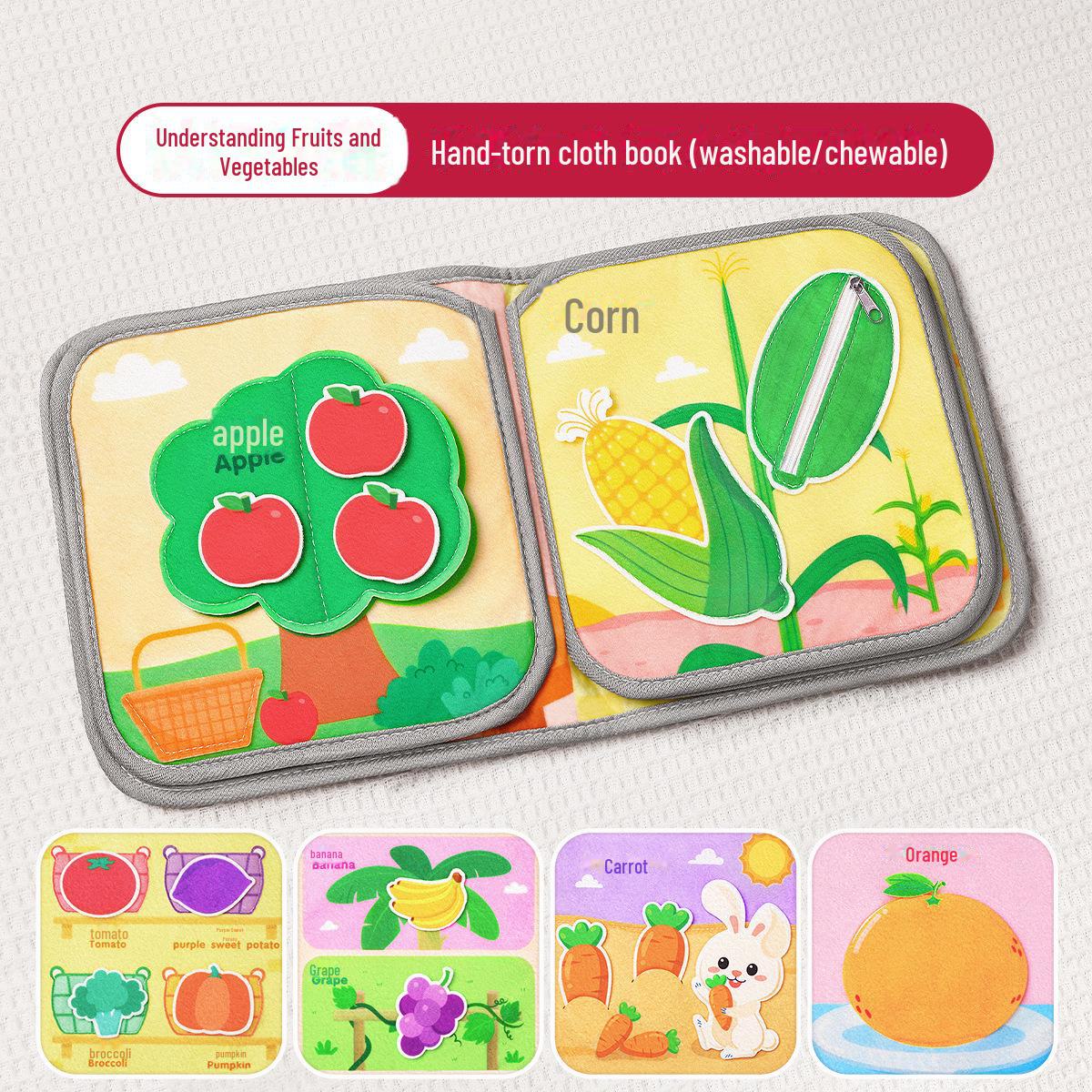 

Книга из прочной детской ткани: Жевательная и прочная, для детей от 0 до 3 лет, тихая книга для раннего обучения.