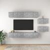 VidaXL TV Furniture 8 Pcs Concrete Grey Chipboard