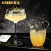 Elegant Cocktail Glass Pitcher Set Clear Glass Cocktailware Premium Margarita Glass Cups Sleek Glass Drinkware Sets Party Tools