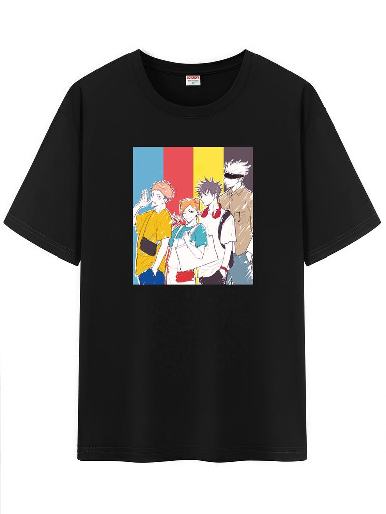 2026 New Unisex Japanese Anime JJK Pattern TShirt Jujutsu Kaisen Character Gojo Graphic Short Sleeve Regular Fix Tee Shirt