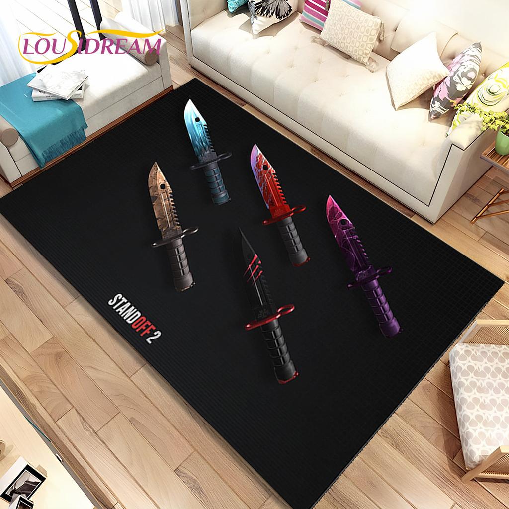 CS,knife,Swiss Knife Sword Games Area Rug,Carpet Rug for Home Living Room Children Bedroom Sofa Doormat Decor,Non-slip Floor Mat