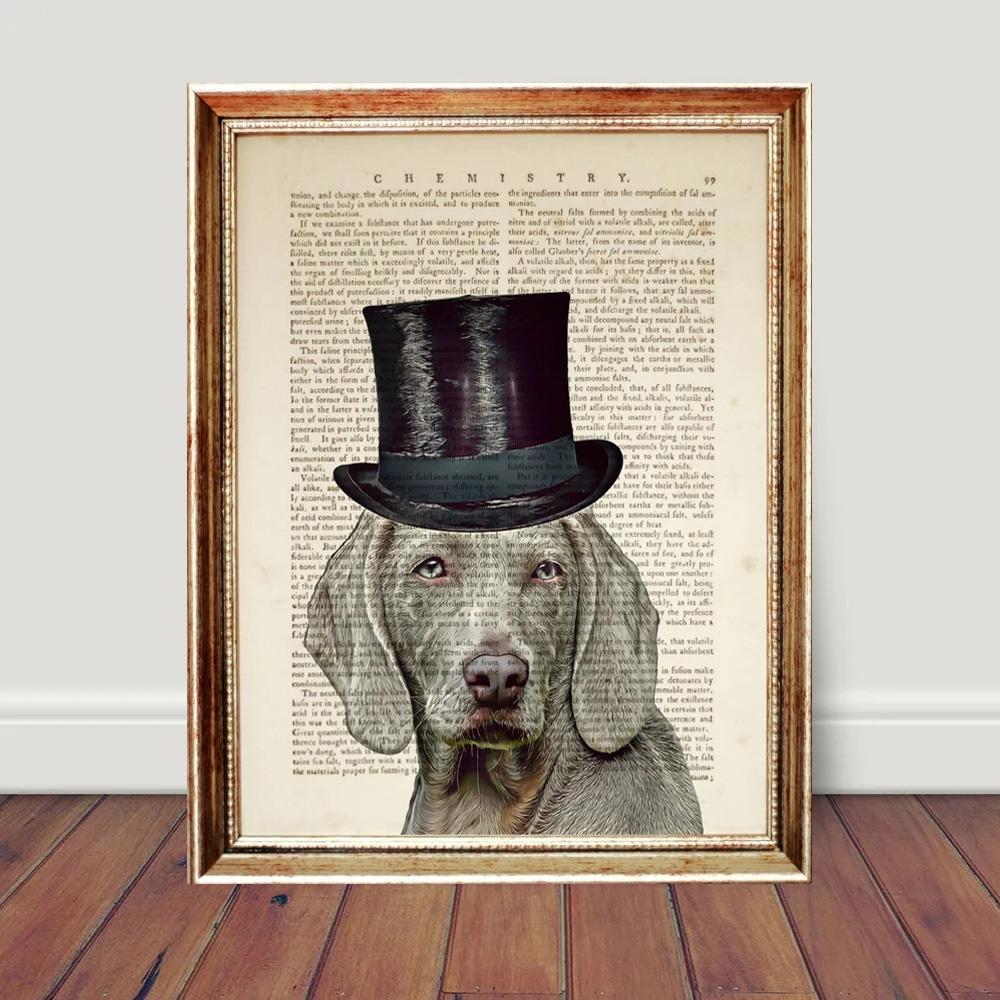 Vintage Funny Animals In Newspaper Art Poster Canvas Painting Puppy Pet Cat Horse Wall Art Pictures Gift Home Decor