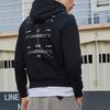Li Ning Sports Trend Series Logo Embroidered Round Print Loose Hoodie Unisex Hoodies Black AWDR471-3