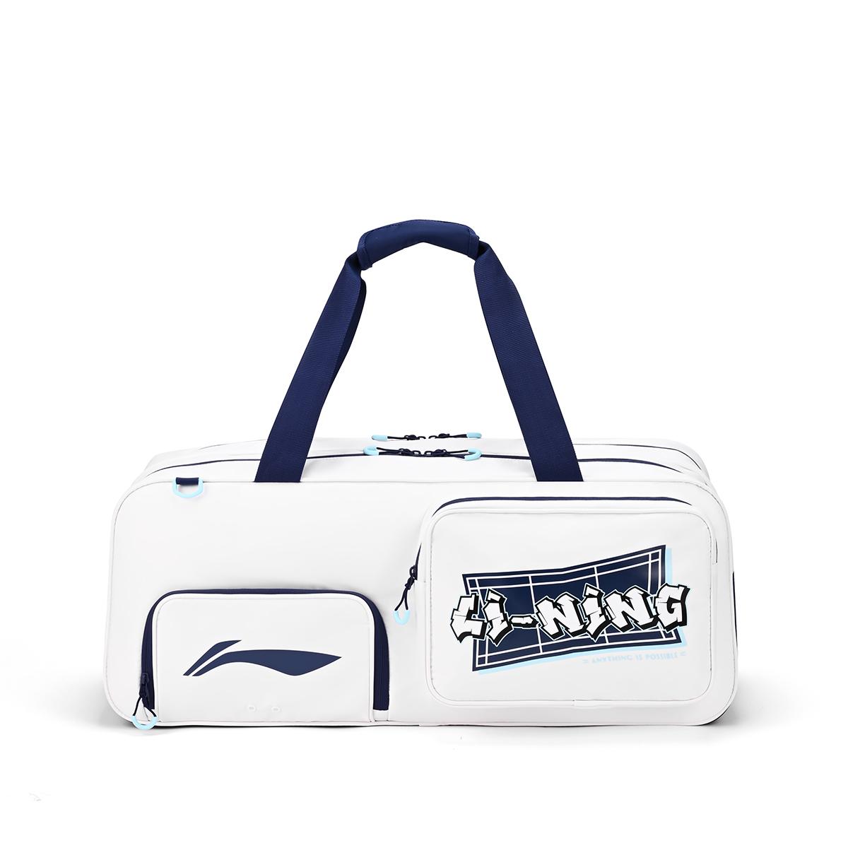 Li Ning Polyester Handbag Regular Unisex White/Blue Color ABLW037-2