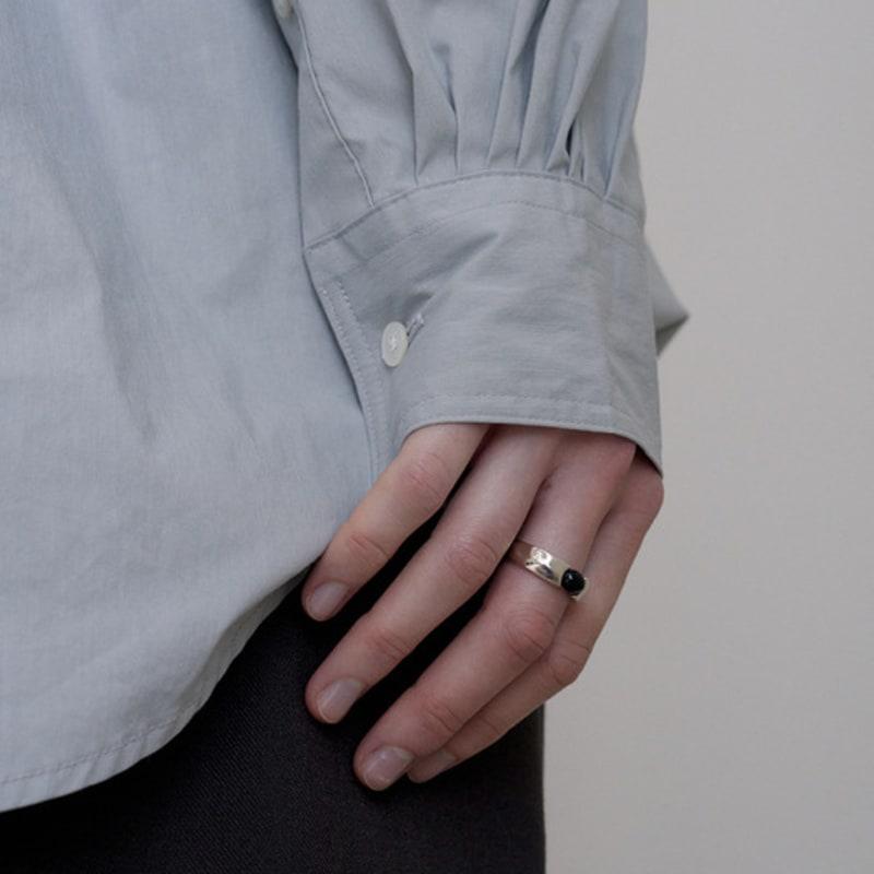 ovbeige [VEI] 925silver STONE BOLD RING_ONYX