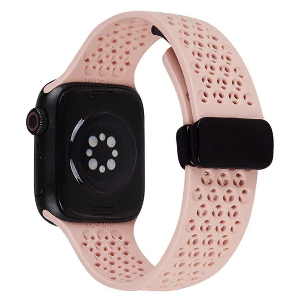 Magnetický sportovní silikonový řemínek pro Apple Watch 49mm 45mm 44mm 41mm 40mm 42mm 38mm gumička pro IWatch Series 9 8 7 6 5 4 Se Ultra 2