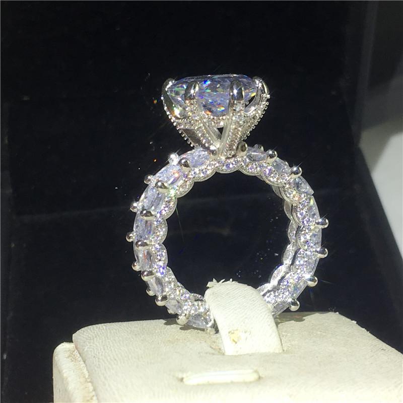 Handmade Water Drop 8ct Lab Diamond Ring 925 Sterling Silver Jewelry Engagement Wedding Band Rings for Women Men Bijou Gift