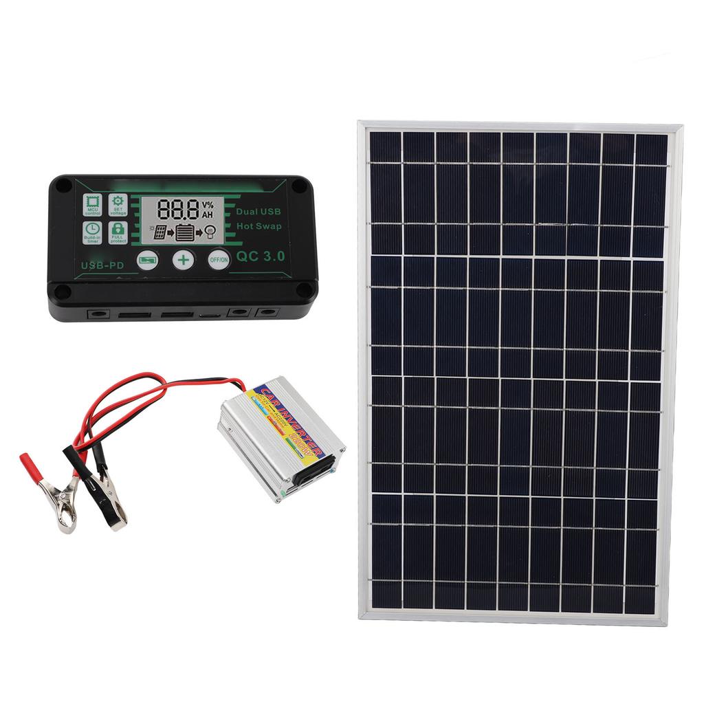 Solar Panel Kit 30W Solar Panel 220W MPPT Power Inverter Waterproof Controller for Power