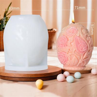 Silicone Moulds Rose Flower Relief Eggs Candle Molds Ornament Molds Epoxy Resin Molds Plasters Molds for Candle Making