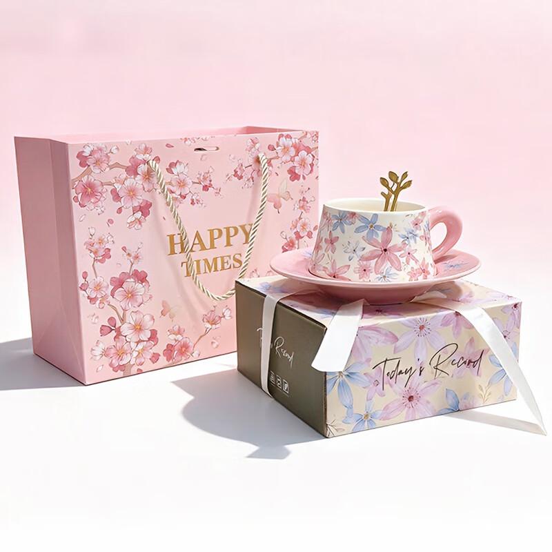 

SHALL Ceramic Floral Coffee Cup & Saucer Set