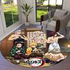 Demon Slayer Kimetsu No Yaiba Round Area Rug Carpet Rug For Living Room Bedroom Sofa Playroom Decor Nonslip Floor Mat