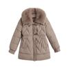 Winter Cotton-padded Clothes, New Large Fur-collared Cotton-padded Jackets, Waist-closed, Thin and Warm, Medium and Long Down Cotton-padded Clothes.