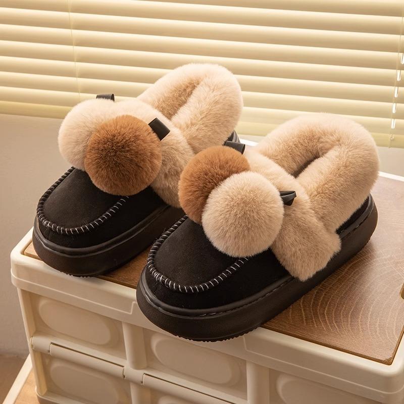 

Cotton slippers women s winter bag heel outer wear fleece thickened indoor home non-slip thick bottom warm plush cotton shoes women s 40-41 for 39-40 feet чёрный