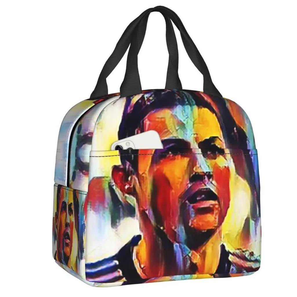 Cristiano Ronaldo World Cup Insulated Lunch Bag - Cartoon Bento Design, Oxford Cloth, Perfect for Campus and Office